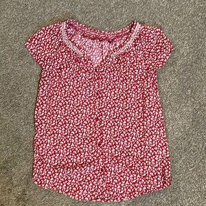 Ditsy Floral Short Sleeve Button Top